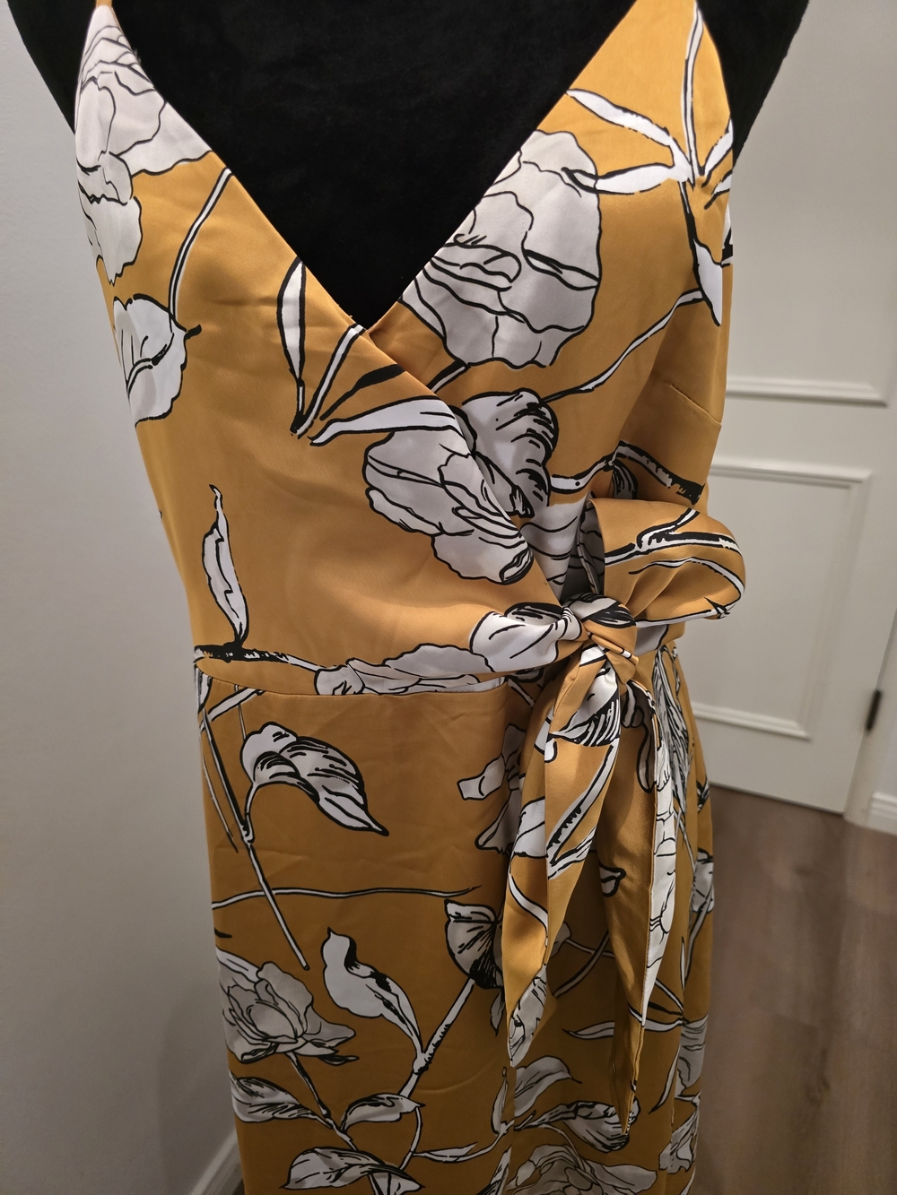 Chelsea28 Side Tie Satin Dress in the color "Yellow Harvest"" - Picture 2 of 7